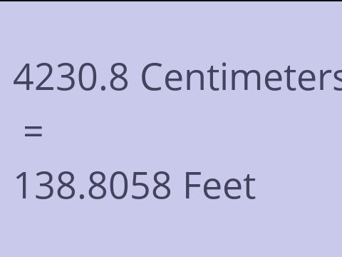 4230.8 CM TO FEET