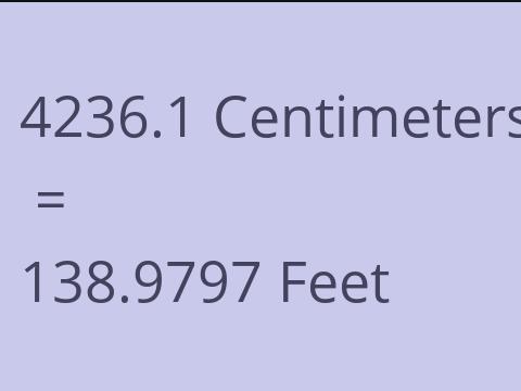 4236.1 CM TO FEET