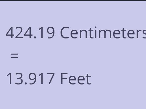 424.19 CM TO FEET