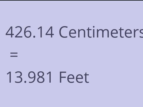 426.14 CM TO FEET