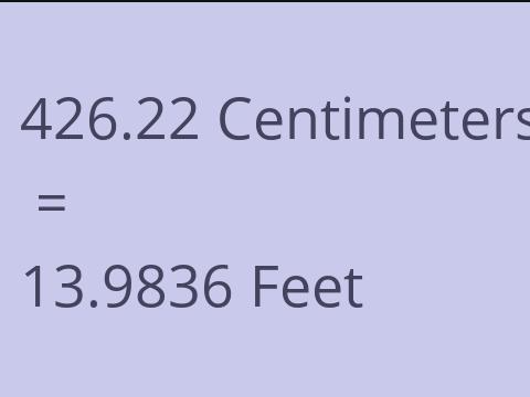 426.22 CM TO FEET