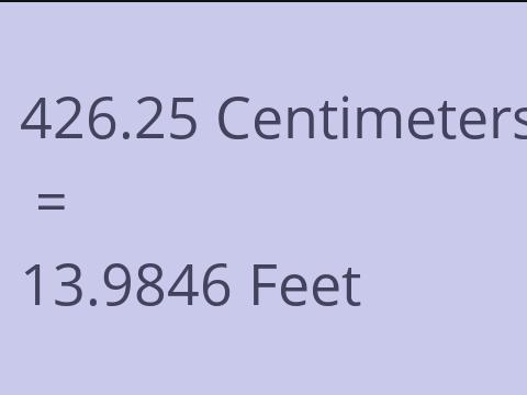 426.25 CM TO FEET