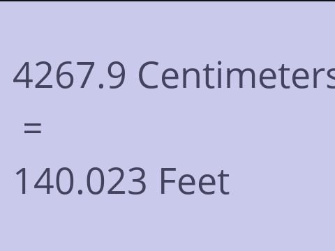 4267.9 CM TO FEET