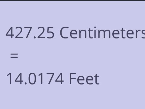 427.25 CM TO FEET