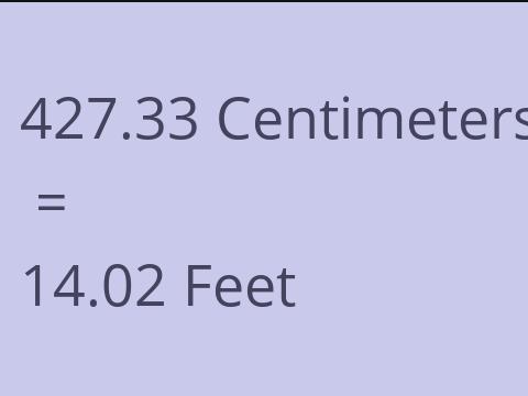 427.33 CM TO FEET