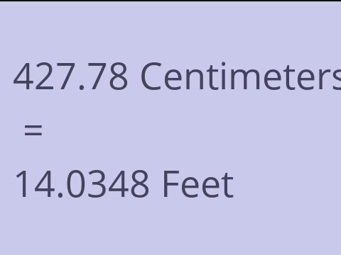 427.78 CM TO FEET