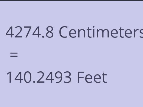 4274.8 CM TO FEET