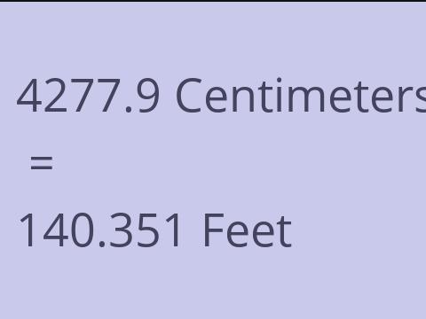 4277.9 CM TO FEET