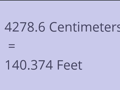4278.6 CM TO FEET
