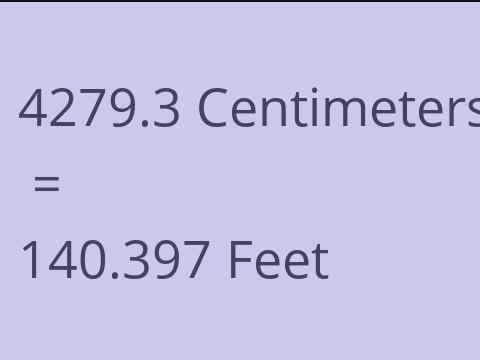 4279.3 CM TO FEET