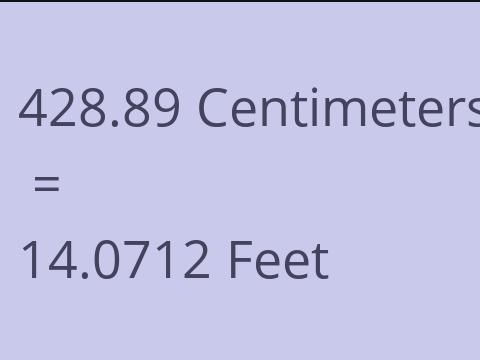 428.89 CM TO FEET