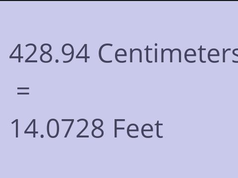 428.94 CM TO FEET