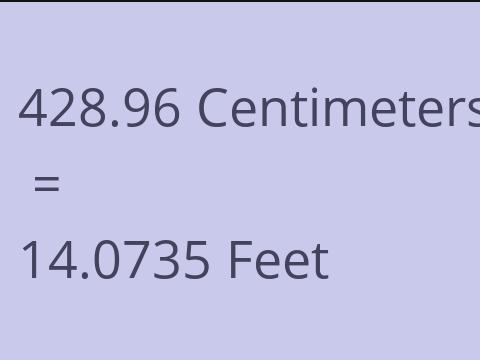 428.96 CM TO FEET