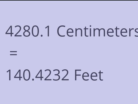 4280.1 CM TO FEET