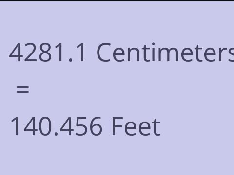 4281.1 CM TO FEET