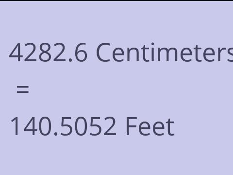 4282.6 CM TO FEET