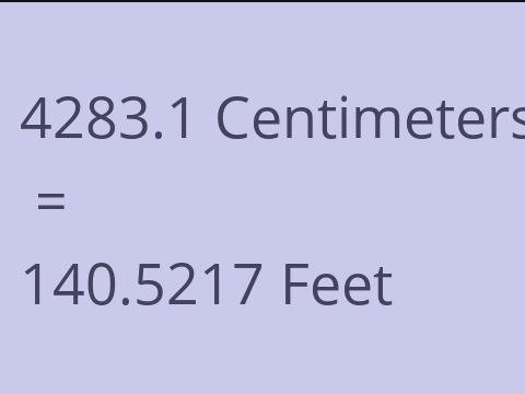 4283.1 CM TO FEET