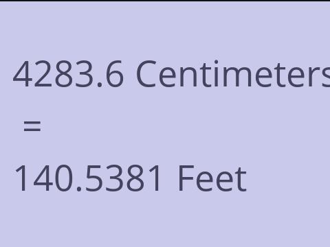 4283.6 CM TO FEET