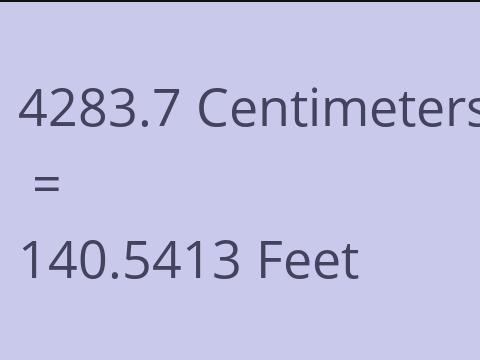 4283.7 CM TO FEET