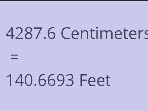 4287.6 CM TO FEET