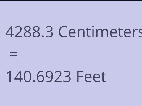 4288.3 CM TO FEET