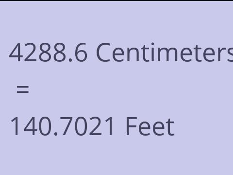4288.6 CM TO FEET