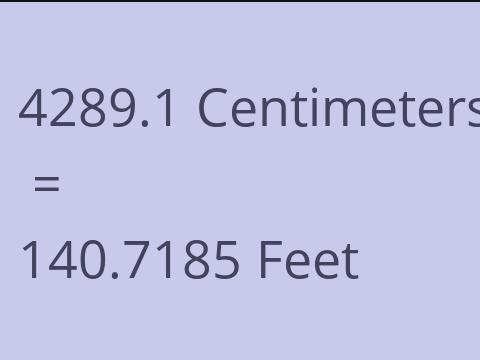 4289.1 CM TO FEET