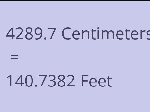 4289.7 CM TO FEET