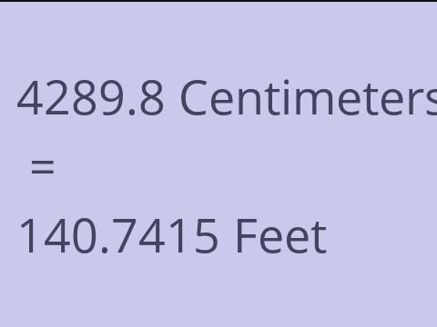 4289.8 CM TO FEET