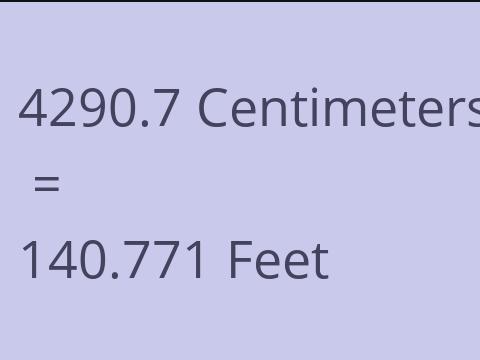 4290.7 CM TO FEET
