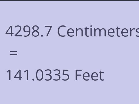 4298.7 CM TO FEET
