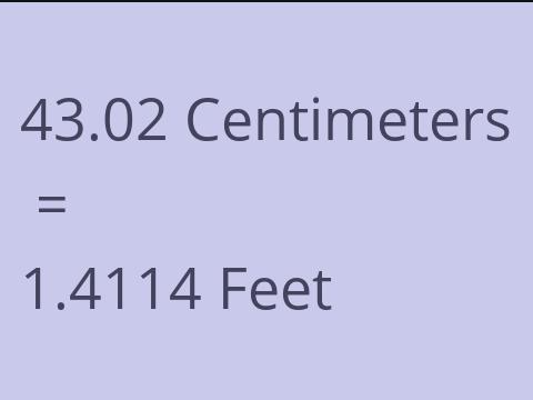 43.02 CM TO FEET