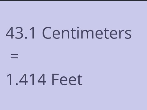 43.1 CM TO FEET