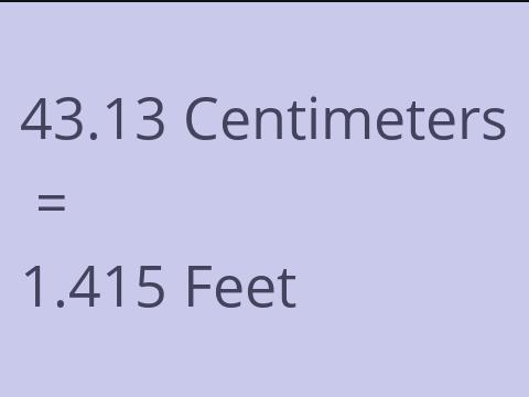 43.13 CM TO FEET