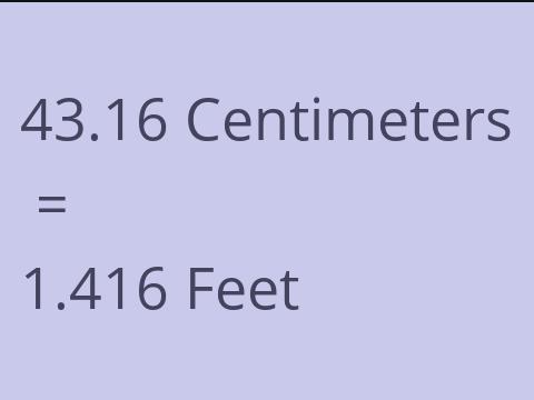 43.16 CM TO FEET