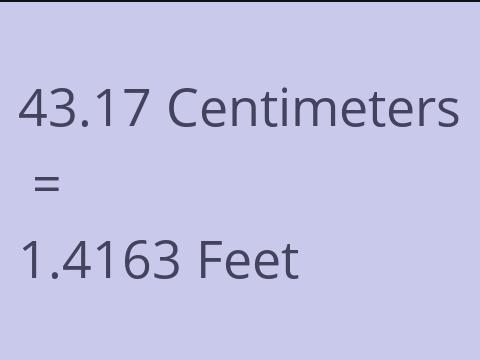 43.17 CM TO FEET