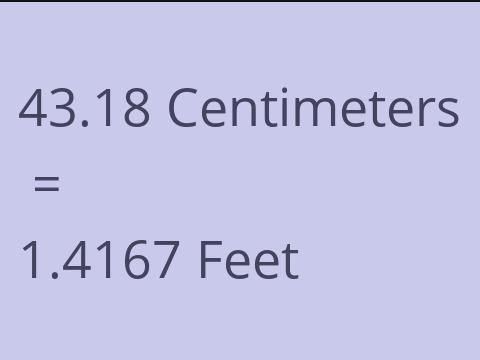 43.18 CM TO FEET