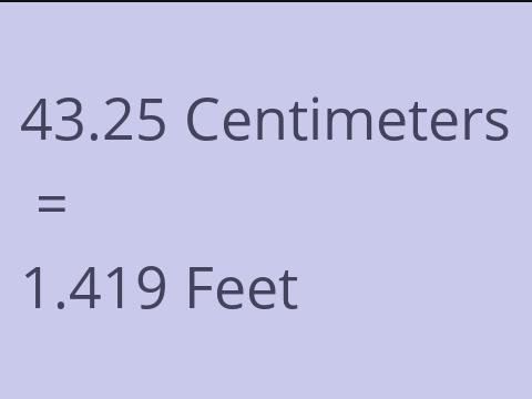 43.25 CM TO FEET