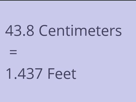 43.8 CM TO FEET