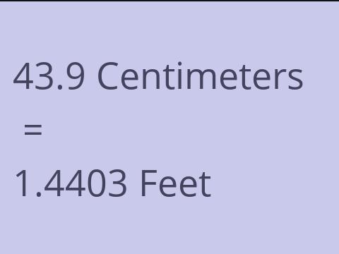 43.9 CM TO FEET