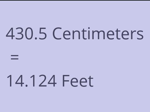 430.5 CM TO FEET