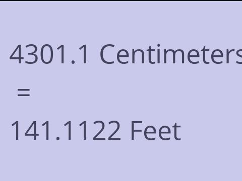 4301.1 CM TO FEET