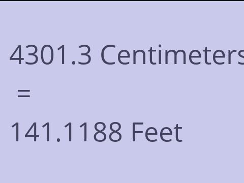 4301.3 CM TO FEET