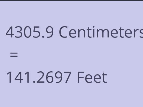 4305.9 CM TO FEET