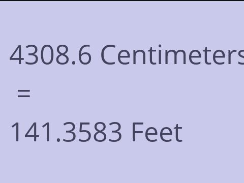 4308.6 CM TO FEET