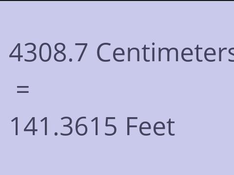 4308.7 CM TO FEET