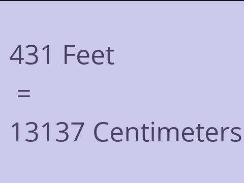 431 FEET TO CM