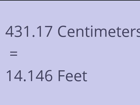 431.17 CM TO FEET