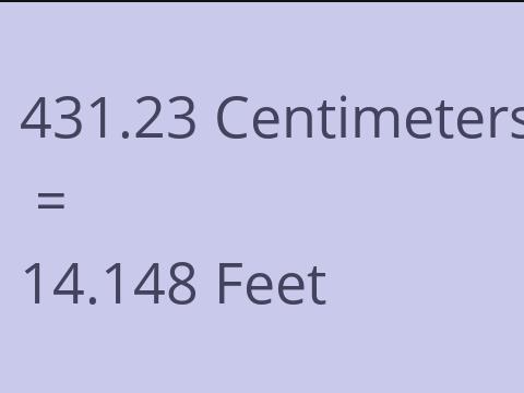 431.23 CM TO FEET