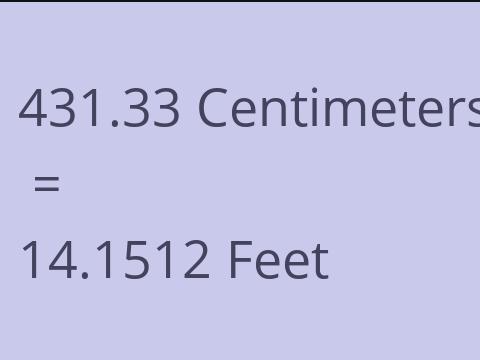 431.33 CM TO FEET